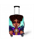 Afro Lady Girl bagaż z nadrukiem okładka brązowe kobiety/afryka piękna księżniczka pokrowce na walizki elastyczna torba podróżna