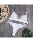Sexy kwiat Bikini we wzory zestaw kobiety stałe brazylijskie Bikini strój kąpielowy zasznurować strój kąpielowy niskiej talii st