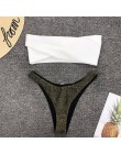 2020 nowe seksowne Bikini stroje kąpielowe kobiety strój kąpielowy Bikini z odkrytymi ramionami zestaw Flash niskiej talii strój