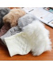 Rękawiczki zimowe damskie rękawiczki bez palców bez palców pompon Faux futerkowe rękawice na nadgarstki dzianiny Patchwork Guant