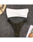 2020 nowe seksowne Bikini stroje kąpielowe kobiety strój kąpielowy Bikini z odkrytymi ramionami zestaw Flash niskiej talii strój