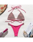 Trójkąt stroje kąpielowe damskie wysokie cięcie brazylijskie bikini 2020 mujer ekstremalne sexy kostium kąpielowy damski micro b