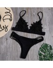 Sexy kwiat Bikini we wzory zestaw kobiety stałe brazylijskie Bikini strój kąpielowy zasznurować strój kąpielowy niskiej talii st