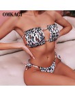 OMKAGI Bandeau Bikini 2020 strój kąpielowy kobiety stroje kąpielowe Biquinis Sexy Push Up pływanie strój kąpielowy kostiumy kąpi