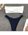 2020 nowe seksowne Bikini stroje kąpielowe kobiety strój kąpielowy Bikini z odkrytymi ramionami zestaw Flash niskiej talii strój
