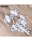RUUHEE strój kąpielowy bikini kobiety strój kąpielowy 2019 bikini wysokie w talii Push Up węzeł z przodu strój kąpielowy kobiety