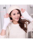 Sparsil damskie zimowe dzianiny bez palców wełniane rękawiczki ciepłe stałe Stretch pół rękawiczki Lady Knitting krótkie kaszmir