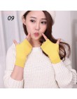 Sparsil damskie zimowe dzianiny bez palców wełniane rękawiczki ciepłe stałe Stretch pół rękawiczki Lady Knitting krótkie kaszmir