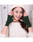 Sparsil damskie zimowe dzianiny bez palców wełniane rękawiczki ciepłe stałe Stretch pół rękawiczki Lady Knitting krótkie kaszmir