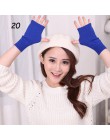 Sparsil damskie zimowe dzianiny bez palców wełniane rękawiczki ciepłe stałe Stretch pół rękawiczki Lady Knitting krótkie kaszmir