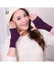 Sparsil damskie zimowe dzianiny bez palców wełniane rękawiczki ciepłe stałe Stretch pół rękawiczki Lady Knitting krótkie kaszmir
