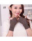 Sparsil damskie zimowe dzianiny bez palców wełniane rękawiczki ciepłe stałe Stretch pół rękawiczki Lady Knitting krótkie kaszmir