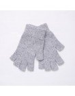 Sparsil kobiety mężczyźni pół palca kaszmirowe rękawiczki krótkie wełniane dzianiny Wrist Mitten zimowe ciepłe Unisex wełna Stre
