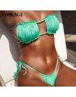 OMKAGI Bandeau Bikini 2020 strój kąpielowy kobiety stroje kąpielowe Biquinis Sexy Push Up pływanie strój kąpielowy kostiumy kąpi