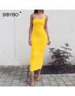 Sibybo Spaghetti pasek Backless seksowna długa sukienka Party Off ramię bez ramiączek lato Maxi sukienka czarna wiosna obcisła s