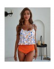 2020 Sexy wysokiej talii strój kąpielowy Bikini kobiety strój kąpielowy z falbanką Vintage Bikini w stylu Retro Plus Size kostiu