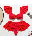 Bikini z wysoką talią 2020 Mujer strój kąpielowy z odsłoniętymi ramionami kobiet Push up kostium kąpielowy Sexy czarny strój kąp