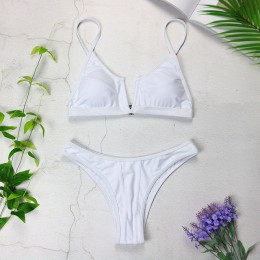 Sexy Bandeau Bikini 2020 nowy V Neck Bikini stroje kąpielowe Push Up stroje kąpielowe kobiet brazylijski Bikini Set kostiumy kąp