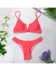 Sexy Bandeau Bikini 2020 nowy V Neck Bikini stroje kąpielowe Push Up stroje kąpielowe kobiet brazylijski Bikini Set kostiumy kąp