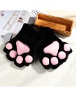 1 para kobiety dziewczyny słodki kociak kotek Paw pazur ciepłe rękawiczki miękkie Anime Cosplay pluszowe na Halloween akcesoria 