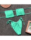 OMKAGI Bandeau Bikini 2020 strój kąpielowy kobiety stroje kąpielowe Biquinis Sexy Push Up pływanie strój kąpielowy kostiumy kąpi