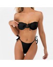 2020 nowe seksowne Bikini stroje kąpielowe kobiety strój kąpielowy Bikini z odkrytymi ramionami zestaw Flash niskiej talii strój
