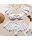 In-x czarny strój kąpielowy ze spódnicą Sexy wysokiej talii bikini 2020 strój kąpielowy z falbanką damskie stroje kąpielowe kobi