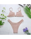 Sexy Bandeau Bikini 2020 nowy V Neck Bikini stroje kąpielowe Push Up stroje kąpielowe kobiet brazylijski Bikini Set kostiumy kąp
