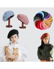 Francuski styl jednokolorowa na co dzień Vintage damska czapka Beret zwykły czapka dziewczęca wełna ciepłe zimowe berety czapki 