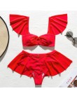 In-x czarny strój kąpielowy ze spódnicą Sexy wysokiej talii bikini 2020 strój kąpielowy z falbanką damskie stroje kąpielowe kobi