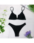 Sexy Bandeau Bikini 2020 nowy V Neck Bikini stroje kąpielowe Push Up stroje kąpielowe kobiet brazylijski Bikini Set kostiumy kąp