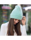2019 nowe proste futra królika czapka typu Beanie dla kobiet zimowe Skullies Warm Gravity Falls Cap Gorros czapka damska