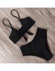RUUHEE strój kąpielowy bikini kobiety strój kąpielowy 2019 bikini wysokie w talii Push Up węzeł z przodu strój kąpielowy kobiety