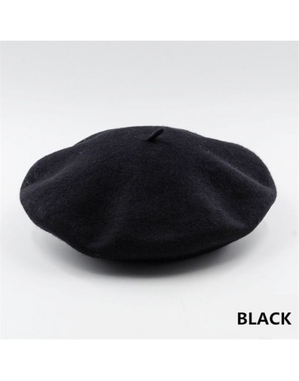 Francuski styl jednokolorowa na co dzień Vintage damska czapka Beret zwykły czapka dziewczęca wełna ciepłe zimowe berety czapki 