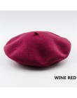 Francuski styl jednokolorowa na co dzień Vintage damska czapka Beret zwykły czapka dziewczęca wełna ciepłe zimowe berety czapki 