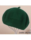 Francuski styl jednokolorowa na co dzień Vintage damska czapka Beret zwykły czapka dziewczęca wełna ciepłe zimowe berety czapki 