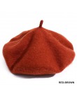 Francuski styl jednokolorowa na co dzień Vintage damska czapka Beret zwykły czapka dziewczęca wełna ciepłe zimowe berety czapki 