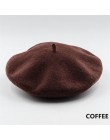 Francuski styl jednokolorowa na co dzień Vintage damska czapka Beret zwykły czapka dziewczęca wełna ciepłe zimowe berety czapki 