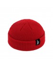 2020 moda czapka zimowa Unisex mężczyźni Cuffed Cib czapka z dzianiny krótki Melon Ski czapki jesień zima Solid Color Casual cza
