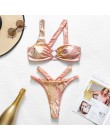 In-x Sexy golden bikini 2020 mujer błyszczący kostium kąpielowy damski wąż bikini set nieregularne stroje kąpielowe damskie kost