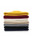 2020 moda czapka zimowa Unisex mężczyźni Cuffed Cib czapka z dzianiny krótki Melon Ski czapki jesień zima Solid Color Casual cza