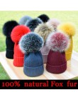 2019 nowy czapka zimowa luksusowa jakość Fox czapki z futrzanym pomponem beanie wysokiej jakości dziewczyny kobiety bonnet czapk