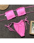OMKAGI Bandeau Bikini 2020 strój kąpielowy kobiety stroje kąpielowe Biquinis Sexy Push Up pływanie strój kąpielowy kostiumy kąpi