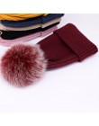 2019 nowy czapka zimowa luksusowa jakość Fox czapki z futrzanym pomponem beanie wysokiej jakości dziewczyny kobiety bonnet czapk