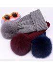 2019 nowy czapka zimowa luksusowa jakość Fox czapki z futrzanym pomponem beanie wysokiej jakości dziewczyny kobiety bonnet czapk