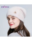 ENJOYFUR czapki zimowe dla kobiet imituj wełnę gruby czapeczka dla kobiet jednolite kolory wysokiej jakości czapka z daszkiem no