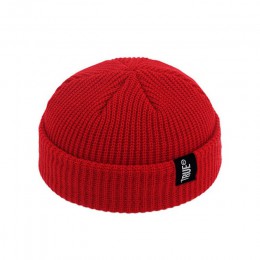 2020 moda czapka zimowa Unisex mężczyźni Cuffed Cib czapka z dzianiny krótki Melon Ski czapki jesień zima Solid Color Casual cza