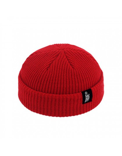 2020 moda czapka zimowa Unisex mężczyźni Cuffed Cib czapka z dzianiny krótki Melon Ski czapki jesień zima Solid Color Casual cza