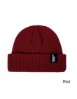 2020 moda czapka zimowa Unisex mężczyźni Cuffed Cib czapka z dzianiny krótki Melon Ski czapki jesień zima Solid Color Casual cza