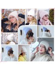 ENJOYFUR czapki zimowe dla kobiet ciepłe długie futra królika włosy kobiece czapki moda jednolite kolory szeroki mankiet styl mł
